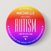 Ich habe Autismus-Bewusstsein ASD Neurodiversität Button (Vorderseite)