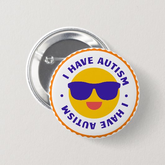 Ich habe Autismus Button (Vorne & Hinten)