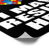 Ich habe Autismus, den ich vielleicht der Hilfe fü Poster (Ecke)