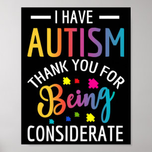 Ich habe Autismus für Kinder Poster