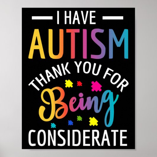 Ich habe Autismus für Kinder Poster (Vorne)