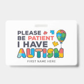 Ich habe Autismus ID Vibranly Personalisiert Ausweis (Vorderseite)