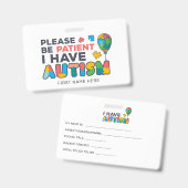 Ich habe Autismus ID Vibranly Personalisiert Ausweis (Vorder- & Rückseite)
