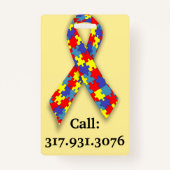 Ich habe Autismus manchmal RUN - ID Abzeichen Call Ausweis (Vorderseite)