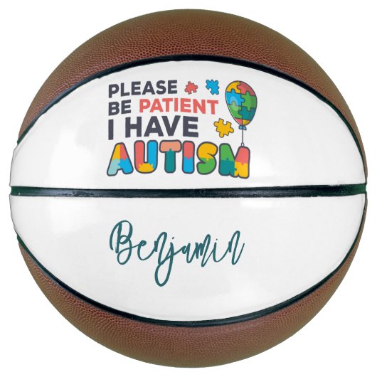 Ich habe Autismus Personalisiert Basketball (Vorderseite)