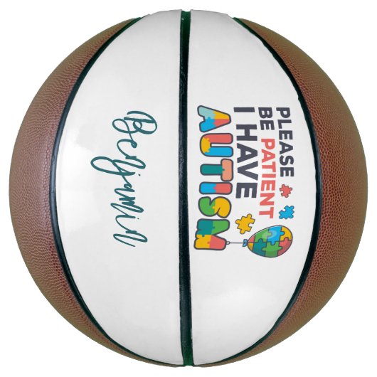 Ich habe Autismus Personalisiert Basketball (Vertikal)
