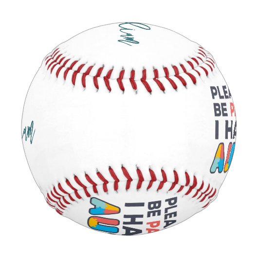 Ich habe Autismus Personalisierte Skriptsprache Mo Baseball (Vorderseite)