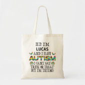 Ich habe Autismus und kann Halloween weder tricken Tragetasche (Vorne)