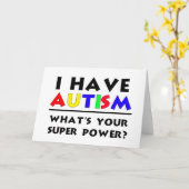 Ich habe Autismus. Was ist dein Super-Power? Karte (Gelbe Blume)