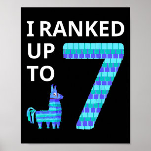 Ich habe bis zu 7 Geburtstag Videospiel Llama Piña Poster