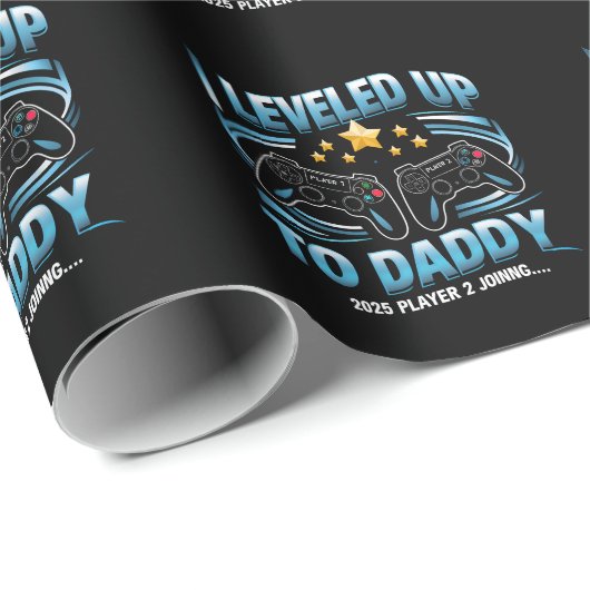 Ich habe bis zum Daddy 2025 sonnig, bald Vater zu Geschenkpapier (Rolleneckpunkt)