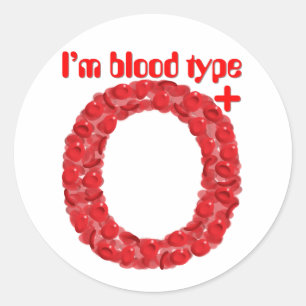 Ich habe Blutgruppe 0 positiv Runder Aufkleber