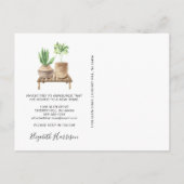 Ich habe Boho Pflanze Wasserfarbenbewegung übertra Ankündigungspostkarte (Rückseite)