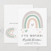 Ich habe Boho-Regenbogen-Bewegung bewegt Ankündigungspostkarte (Vorne/Hinten)