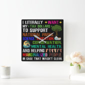 Ich habe buchstäblich meine SteuerDollars Gewollt Quadratische Wanduhr (Zuhause)