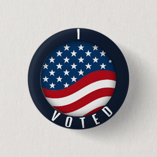 Ich habe Button mit amerikanischer Flagge GESTIMMT