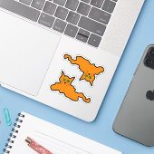 Ich habe Cat Vinyl Stickers getestet Aufkleber (Laptop mit iPhone)