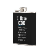Ich habe CDO Black Funny OCD Spaß Flachmann (Links)