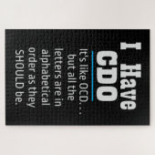Ich habe CDO Black Funny OCD Spaß Puzzle (Horizontal)