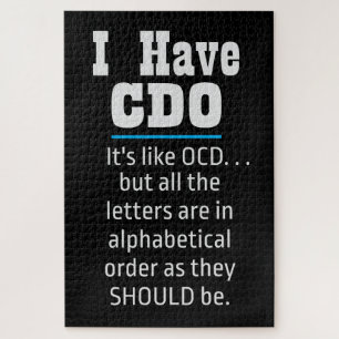 Ich habe CDO Black Funny OCD Spaß Puzzle