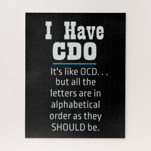 Ich habe CDO Black Funny OCD Spaß Puzzle