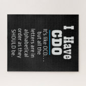 Ich habe CDO Black Funny OCD Spaß Puzzle (Horizontal)