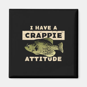 Ich habe Crappie Attitude Fish Funny Fish Men Wom Magnet