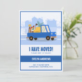 Ich habe das blaue Auto auf der Straße bewegt Ankündigung (Stehend Vorderseite)