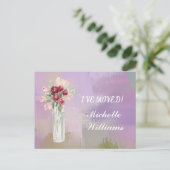 Ich habe das Budget Wasserfarben-Rosa-Flora-Bewegu Ankündigungspostkarte (Stehend Vorderseite)