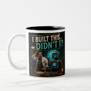 Ich habe das gebaut, oder nicht? Lustiges AI-Tech- Zweifarbige Tasse