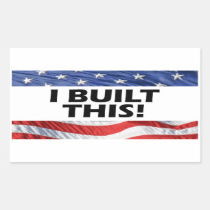 Ich habe das gebaut! rechteckiger aufkleber