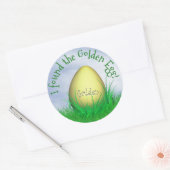 "Ich habe das goldene Ei gefunden" Ostereierjagd Runder Aufkleber (Umschlag)