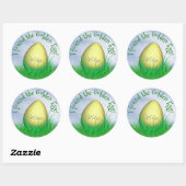 "Ich habe das goldene Ei gefunden" Ostereierjagd Runder Aufkleber (Blatt)