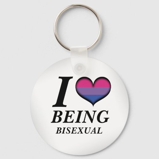 Ich habe das Herz, ein bisexuelles Design-Pride-Fl Schlüsselanhänger (Vorderseite)