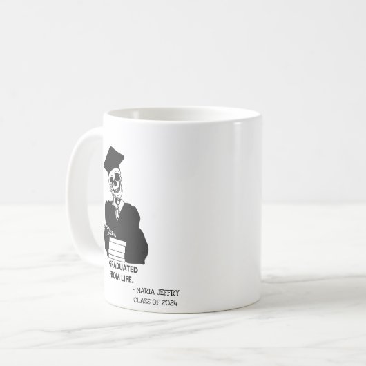 ICH HABE DAS LEBEN, DAS ÜBERLEBEN DES ABSCHLUSSES KAFFEETASSE (Vorderseite Links)