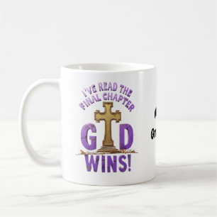 Ich habe das letzte Kapitel gelesen – Gott siegt Kaffeetasse