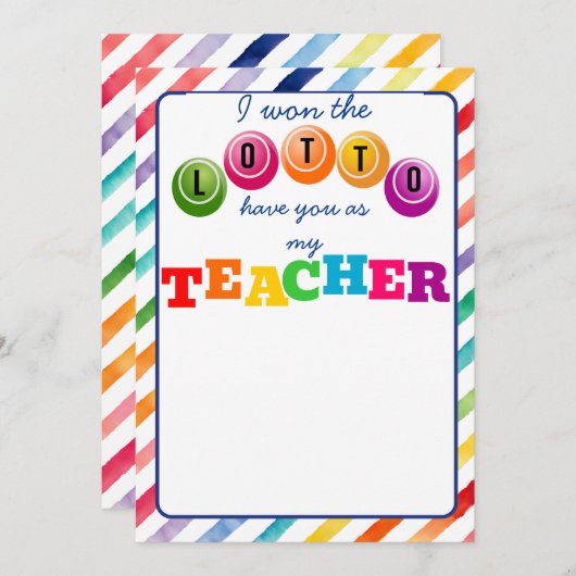 Ich habe das Lotto gewonnen, dass Sie unser Karten (Vorne/Hinten)