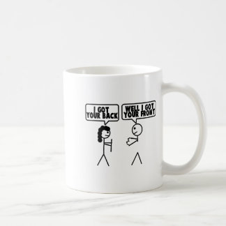Ich habe deinen Rücken - Front-Stickfigur-Stickman Kaffeetasse