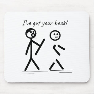 Ich habe deinen Rücken Stockfigur Freundschaft Sar Mousepad