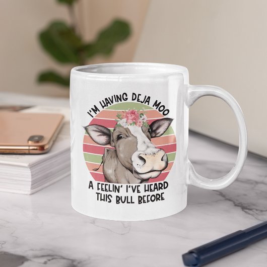 Ich habe Deja Moo Defined Funny Floral Cow Kaffeetasse