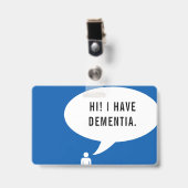 ICH HABE DEMENTIA-Sprechblase Ausweis (Vorderseite mit Clip)