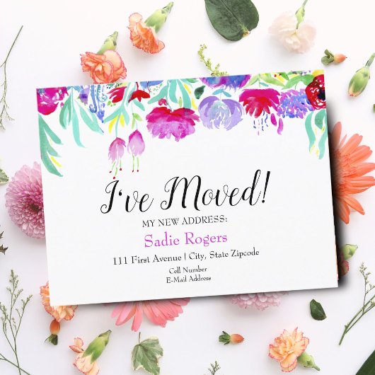 Ich habe den Adressenwechsel bei Blumenjungen vorg Ankündigungspostkarte
