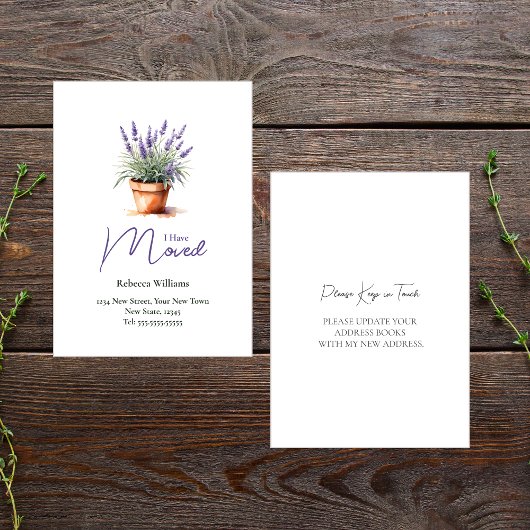 Ich habe den Adressenwechsel verschoben Ankündigun Visitenkarte