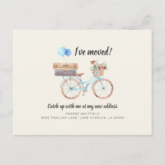 Ich habe den Adresswechsel verschoben Ankündigungspostkarte (Vorderseite)