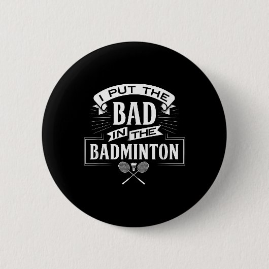 Ich habe den Badminton-Player-Rackets-Shuttle schl Button (Vorderseite)