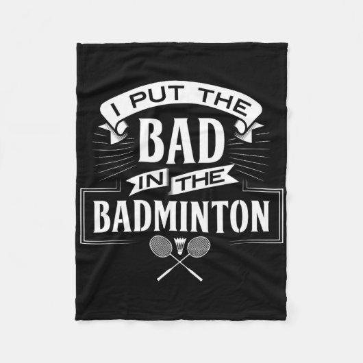 Ich habe den Badminton-Player-Rackets-Shuttle schl Fleecedecke (Vorderseite)