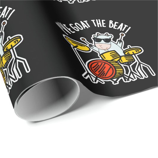 Ich habe den beat Funny Drummer Pun Dark BG Geschenkpapier (Rolleneckpunkt)
