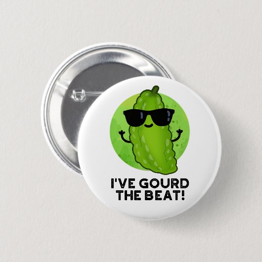 Ich habe den Beat Funny Green Veggie Pun gegossen Button (Vorne & Hinten)