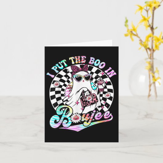 Ich habe den Boo in Boujee Ghost Retro Zebra Leopa Karte (Gelbe Blume)