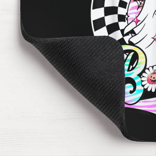 Ich habe den Boo in Boujee Ghost Retro Zebra Leopa Mousepad (Ecke)